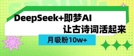 用DeepSeek做AI 古诗词视频，涨粉 10W+(保姆级教程)-狐狸网创资源网