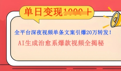 全平台深夜文案新风口:DeepSeek生成百万播放量金句,治愈系内容涨粉速度快4倍-狐狸网创资源网