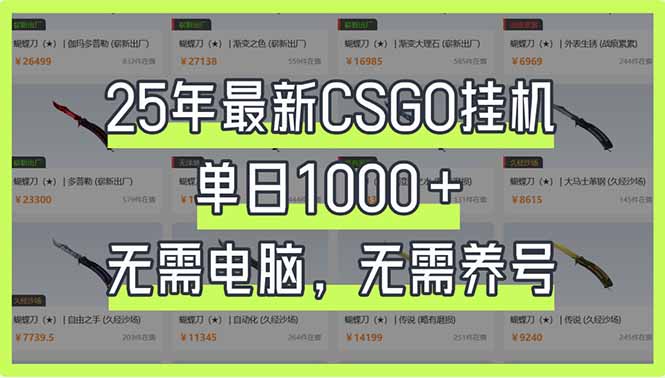 (14178期)25年最新CSGO挂机系统,单日1000+,无需电脑,无需养号,0基础可上手-狐狸网创资源网