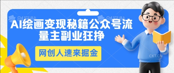 AI绘画变现秘籍:公众号流量主副业狂挣,网创人速来掘金-狐狸网创资源网