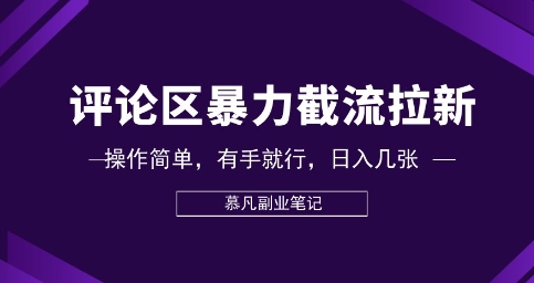 评论区暴力截流拉新：捡钱项目，操作简单，有手就行，日入几张-狐狸网创资源网